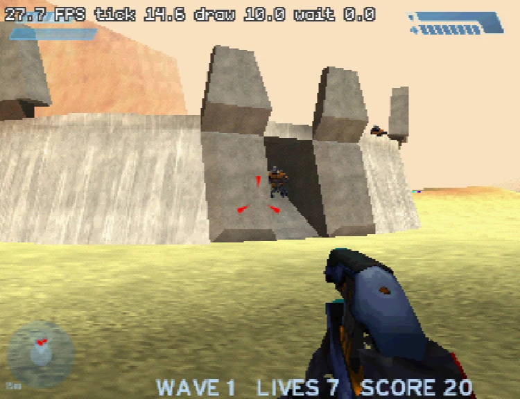 Firefight mode against Covenant on an N64 in Halo 64